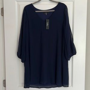 Shifting Dears Navy Blue Long Sleeve Dress - Lulu’s Size L
